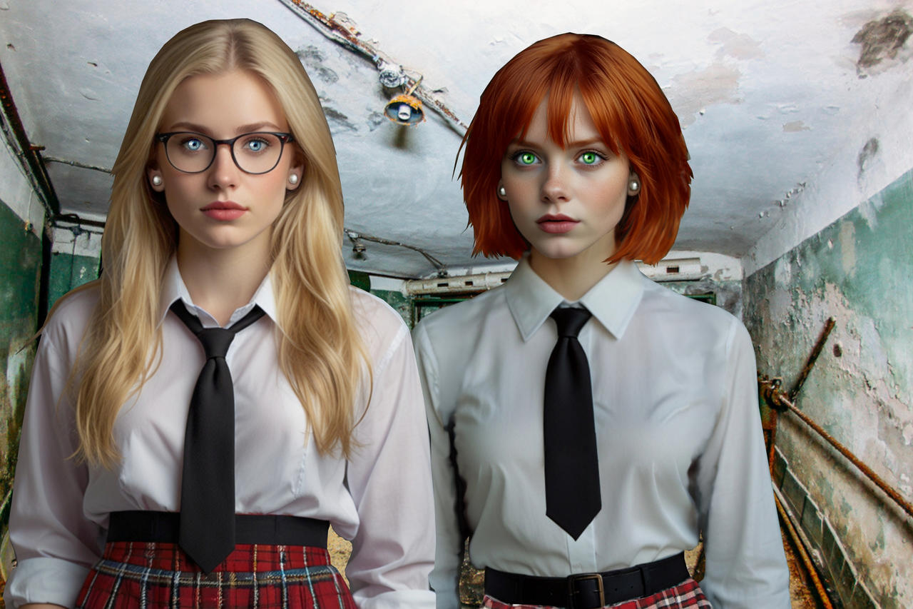 Raven and Remy schoolgirls by Darkmonster1238 on DeviantArt