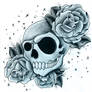 Roses with skull