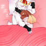 Rabbits cuddling/sleeping