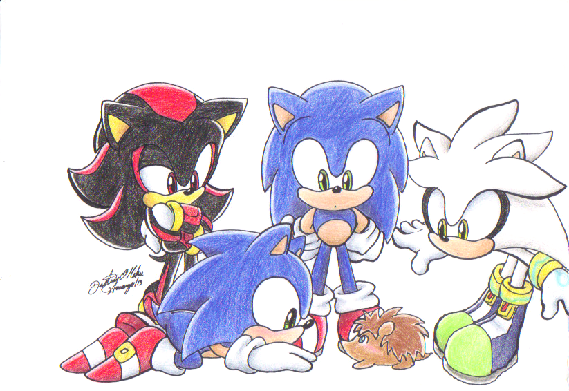 photo Adorable Silver The Hedgehog Fan Art hedghogs meet hedgehog by