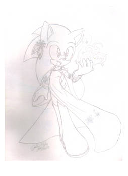 Sonic as Elsa (Not colored)
