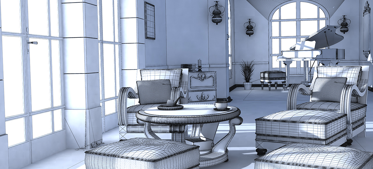 Piano Room wireframe