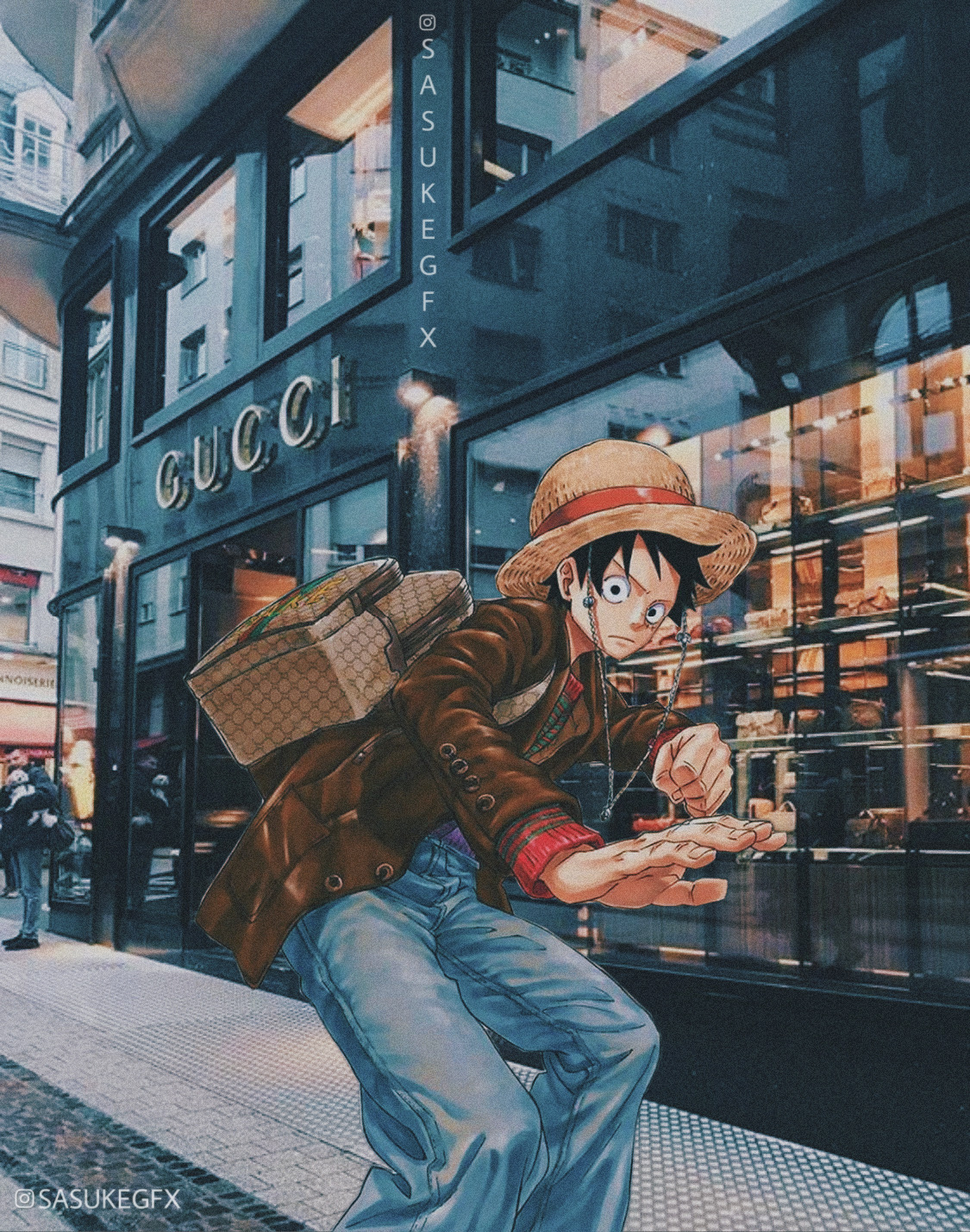 Luffy x Gucci by SasukeGFX on DeviantArt
