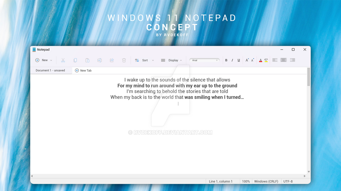 Meet Windows 11 Notepad Concept by rvdekoff on DeviantArt