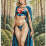 Supergirl watercolor woods