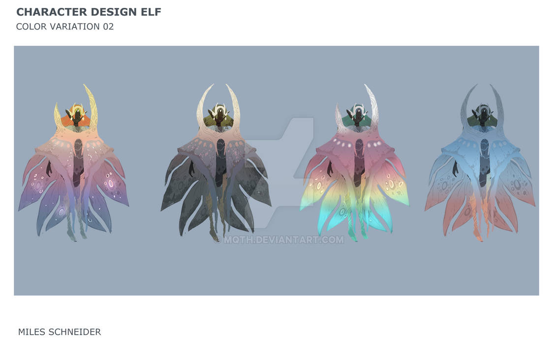 Character Design Elf Color Variations 2 by MQth on DeviantArt