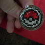 Cross Stitched Pokeball Resin Ring