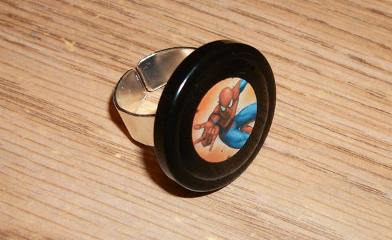Spiderman Resin Button Ring