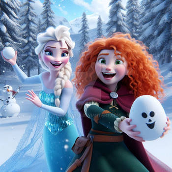 Elsa and Merida by lunaloo86 on DeviantArt