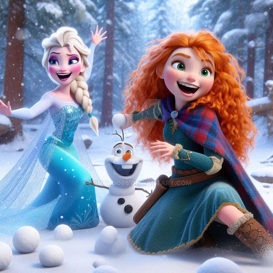 Elsa and Merida by lunaloo86 on DeviantArt