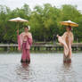 Thai ladies in the wet