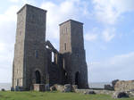 Reculver church ruins stock