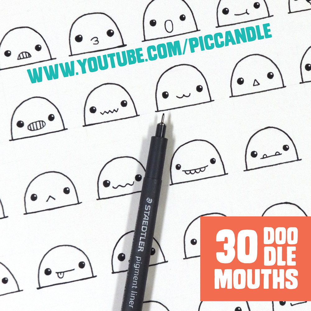 30 Cute / Kawaii Mouths to Doodle ~ Video