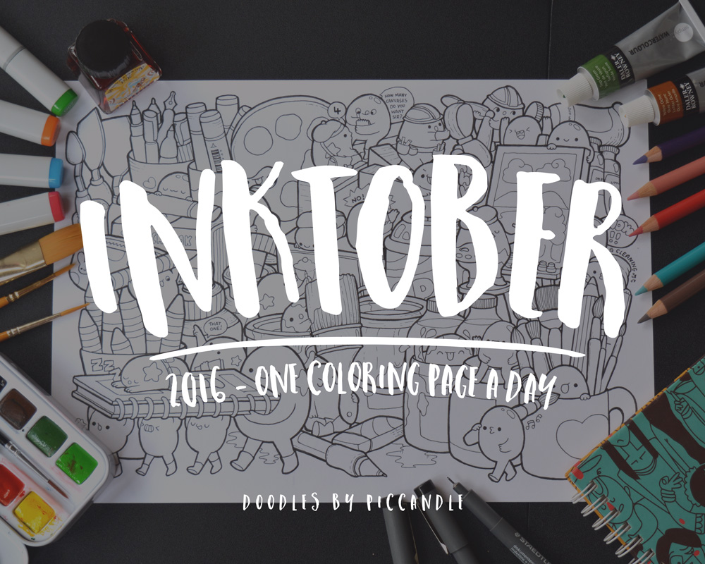 Inktober Week 1 ~ One Coloring Page A Day