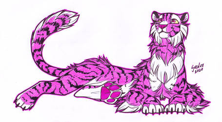 2020 doodle - Pink tigress
