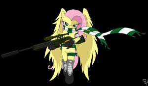 Fluttershy sniper Fluttersnipe  approaching target