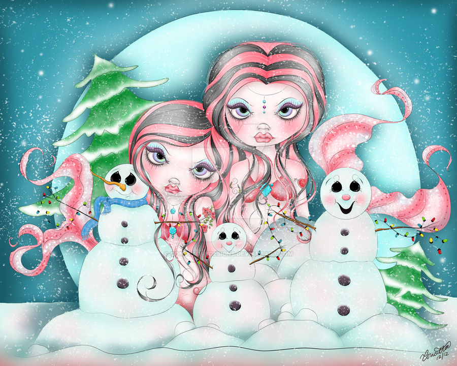 Let It Snow - Mermaid Fantasy Painting