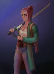 Female swordsman, Goblin slayer