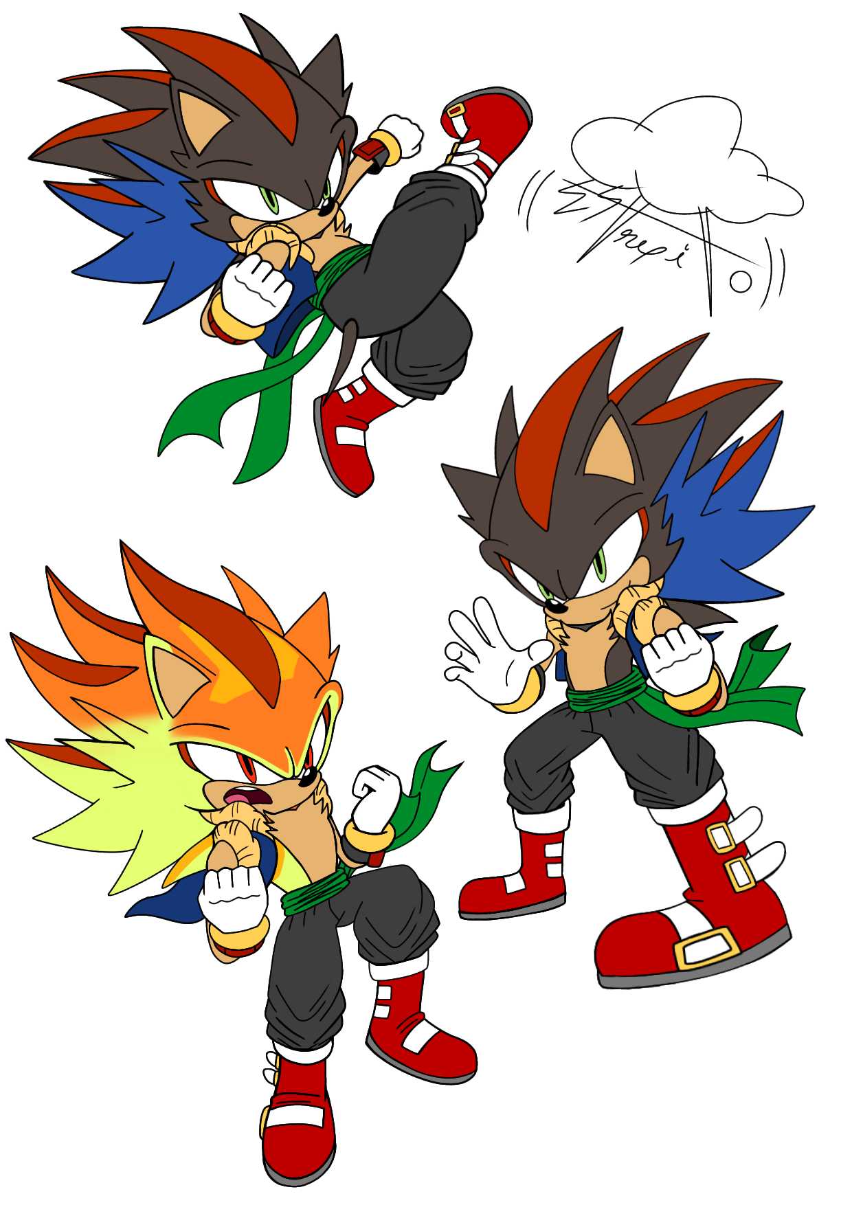 Sonic, Shadow and Silver fusion!! by RikkiandPlagg on DeviantArt