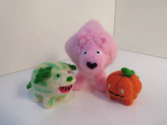 Lion, Pumpkin and Watermelon dog (Steven Universe)