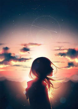 Deviantart Girl Sunset