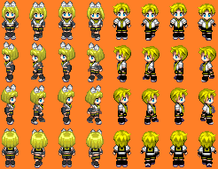 Vocaloid: Rin and Len sprite sheets