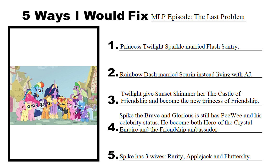 Mlp Error Fixed 5 Way I Would Fix MLP Episode: The Last Problem by cpeters1 on DeviantArt