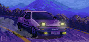 Daybreak's wings [Toyota AE86 Pixel Fanart]