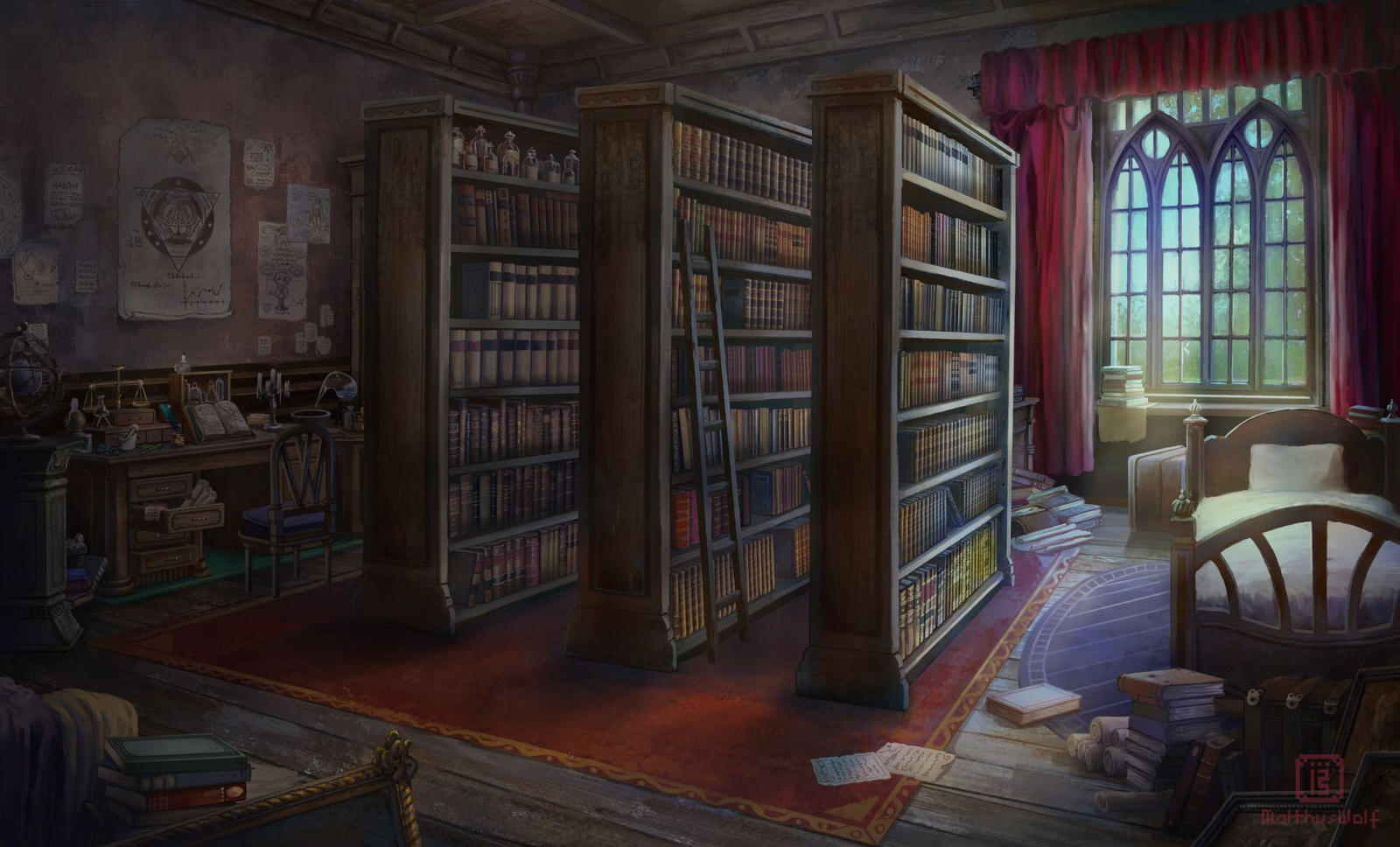 Manor Study Daytime manor study room by MalthusWolf on DeviantArt