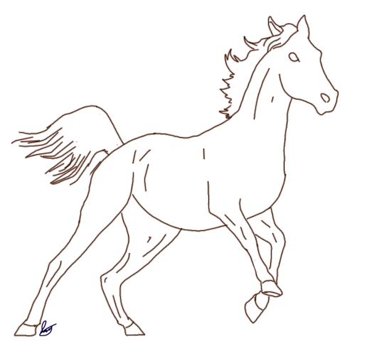 horse free lineart