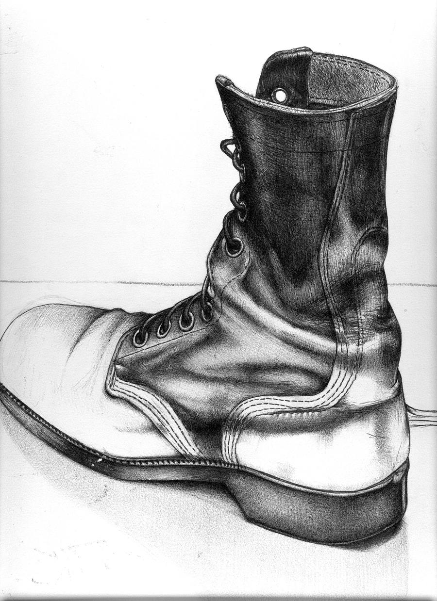 Combat Boot Drawing