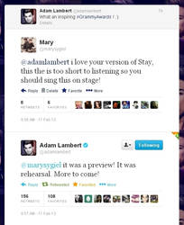 Adam Lambert's tweet to me