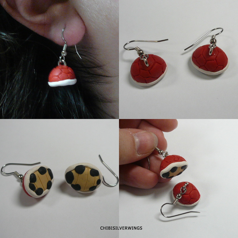 Red Shell Earrings