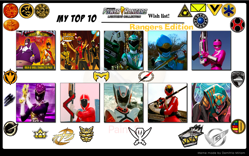 Power rangers deals lightning collection list