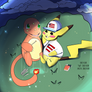 Pikachu and Charmander {4th of July}