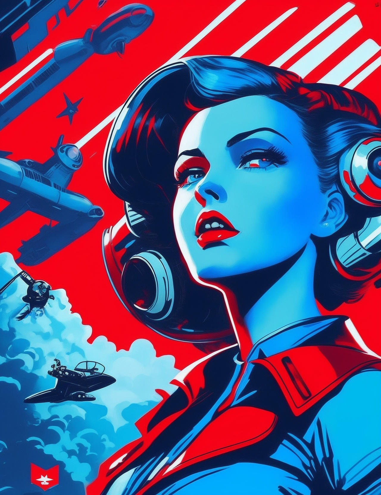 Atompunk Colours Default Duotone red and BLUE atompunk style ART fe by Thekobs on DeviantArt