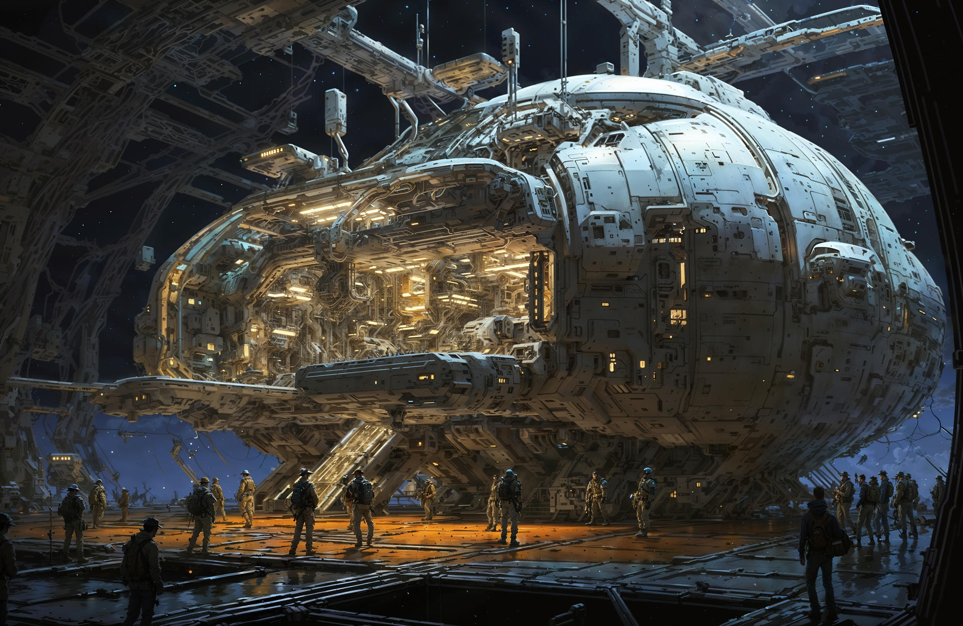 Default space station in a galaxy with alien creat by Thekobs on DeviantArt