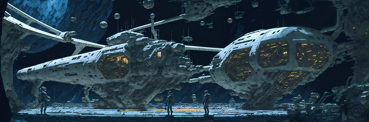 Default space station in a galaxy with alien creat by Thekobs on DeviantArt
