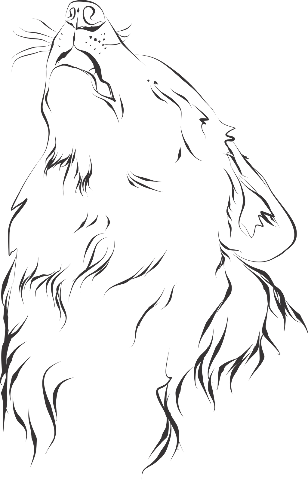 Howling Wolf Lineart by BrumbyHorseWarrior95 on DeviantArt