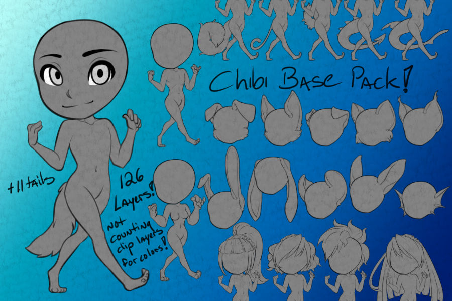Chibi Base Chest Chibi base pack by StrawberryCucumber on DeviantArt
