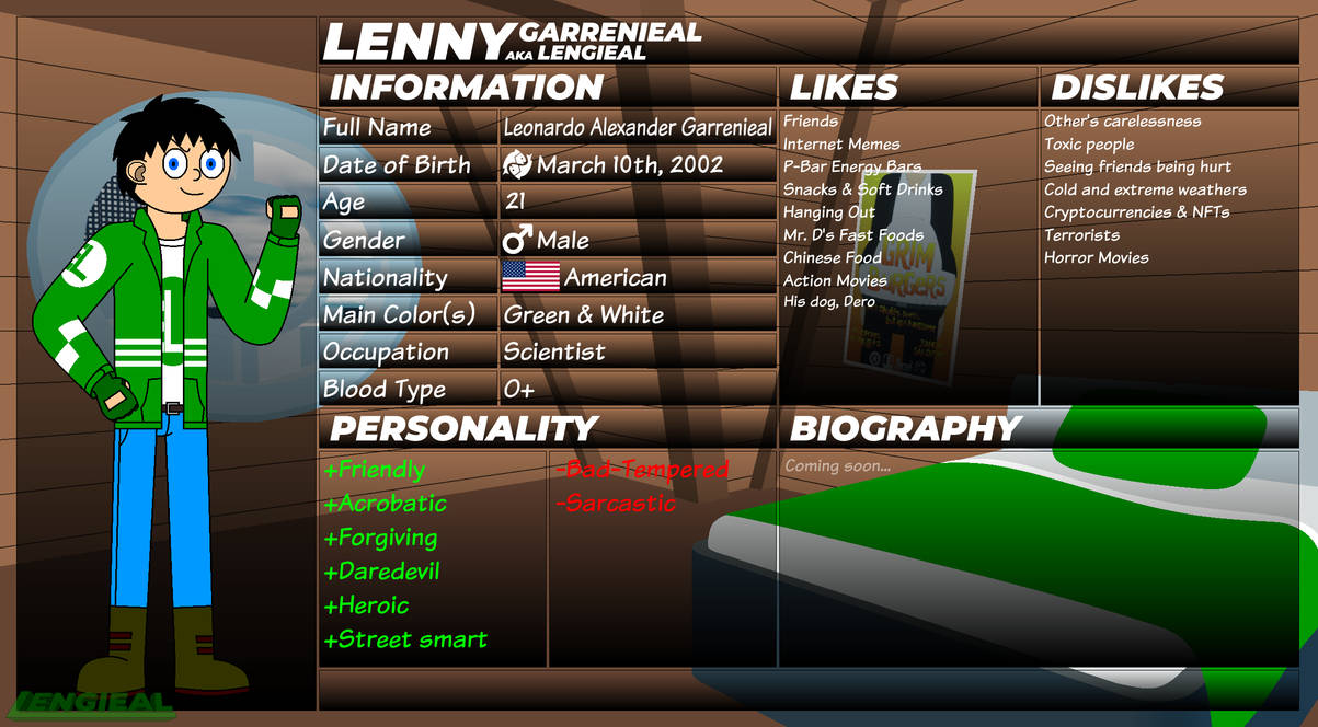 Character Profile: Lenny 'Lengieal' Garrenieal v2