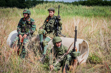 Army lover reenactment team from Vietnam