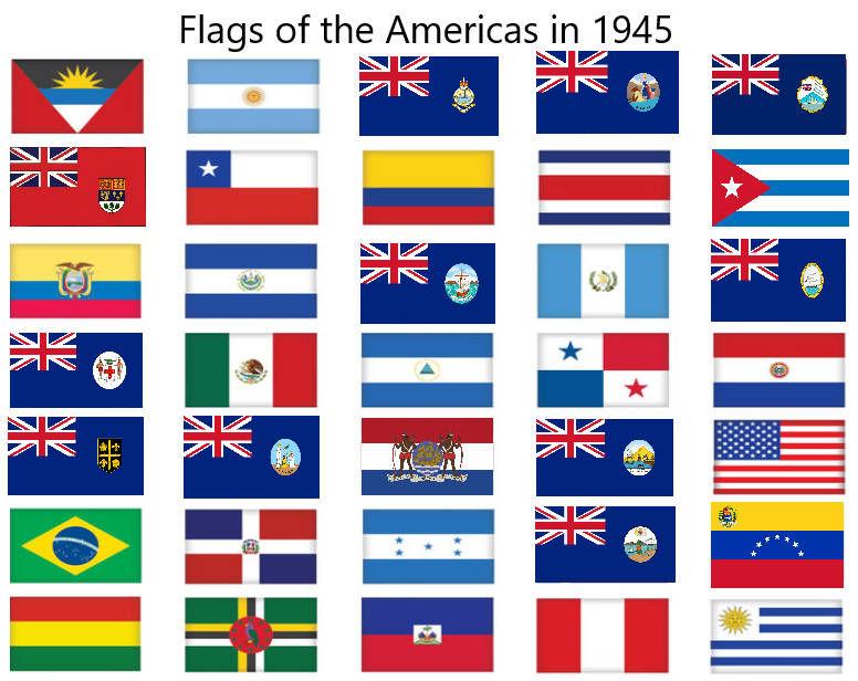 America Deviantart Flags Flags of the Americas in 1945 by admiralRobertDecart on DeviantArt