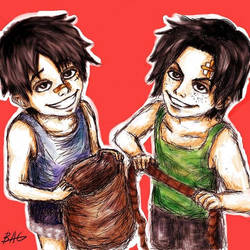 Luffy and Ace