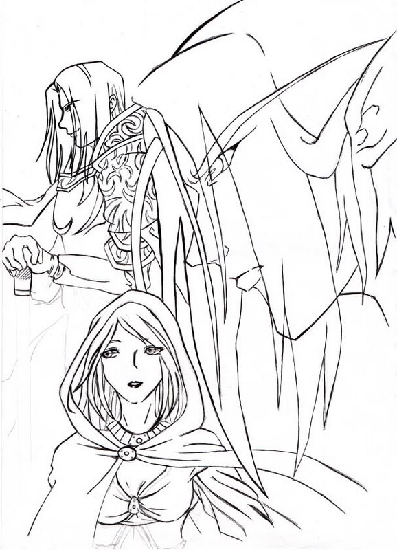 Symphony of Fire and Frost - Line Art