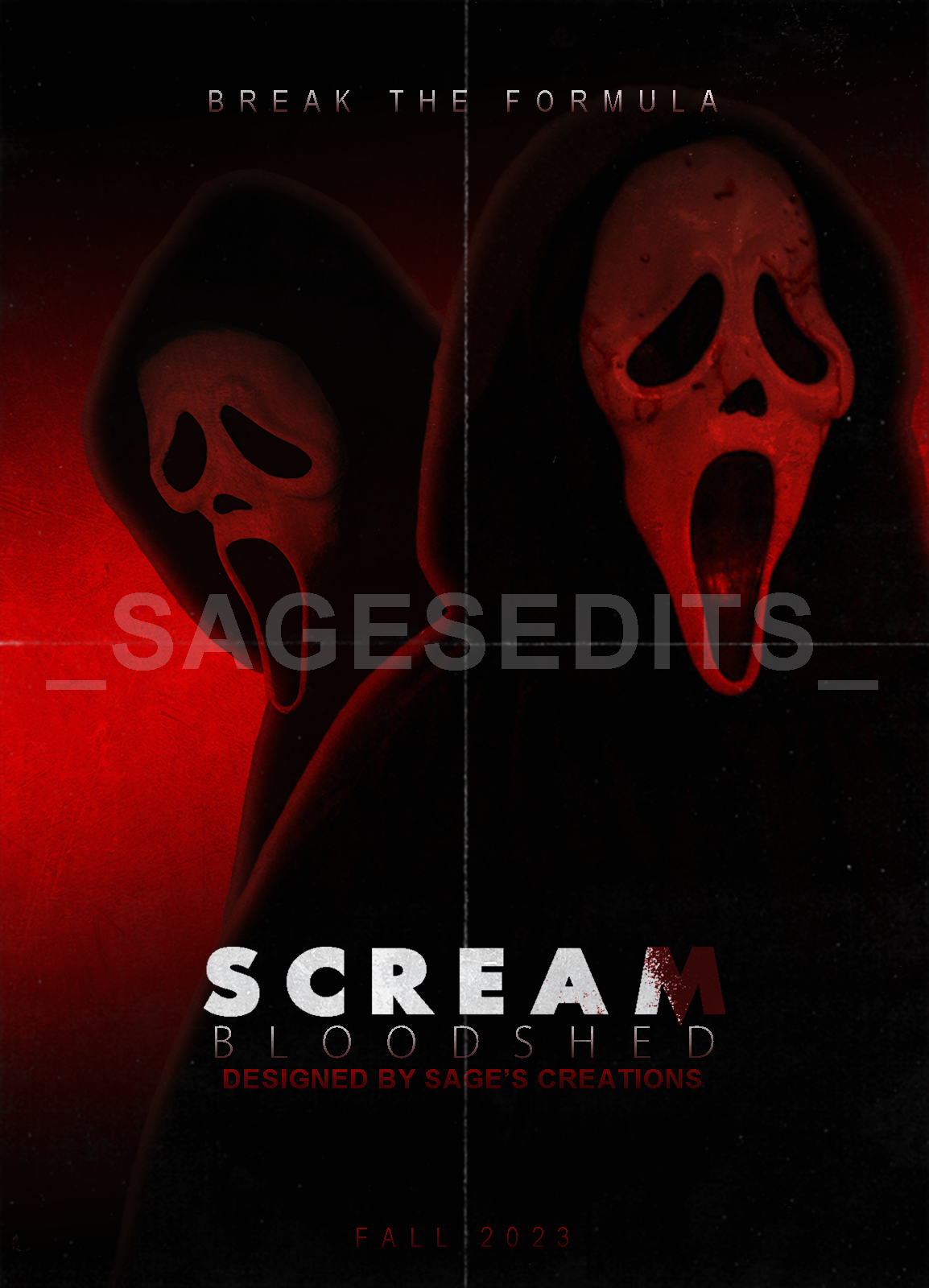 Scream 6 VI Red Blood Style Cast Poster Design Art Board Print