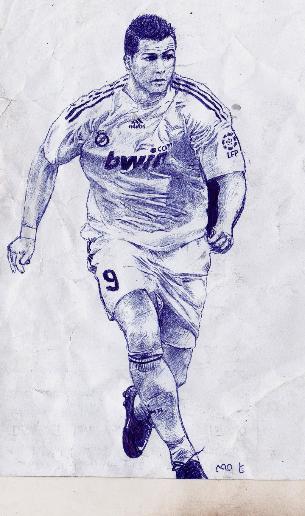 Cristiano Ronaldo Pen Drawing - Real Madrid 