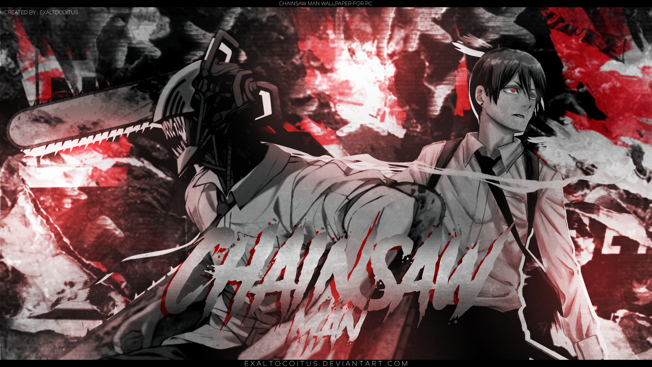 Chào đón bộ sưu tập hình nền Chainsaw Man thật hoành tráng từ eXaltoCoitus trên DeviantArt! Tại đây, bạn sẽ được trải nghiệm các hiệu ứng cưa cành đầy phong cách và độc đáo, kết hợp với nền tảng mang tầm quốc tế. Đó sẽ là món quà tuyệt vời để làm mới giao diện cho chiếc điện thoại của bạn!