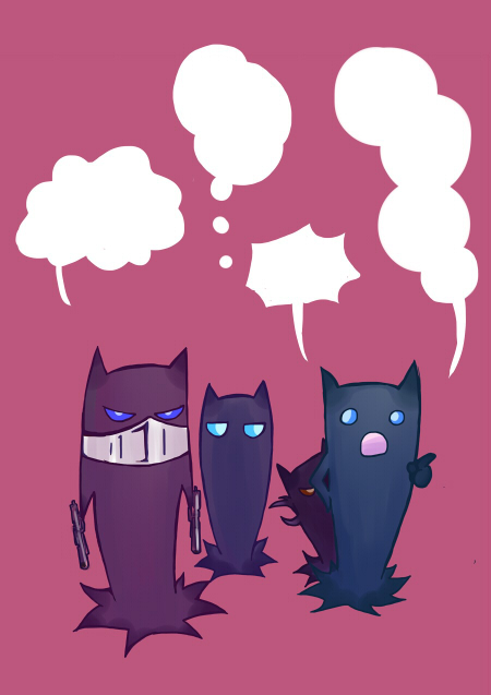 birds in bat's costume