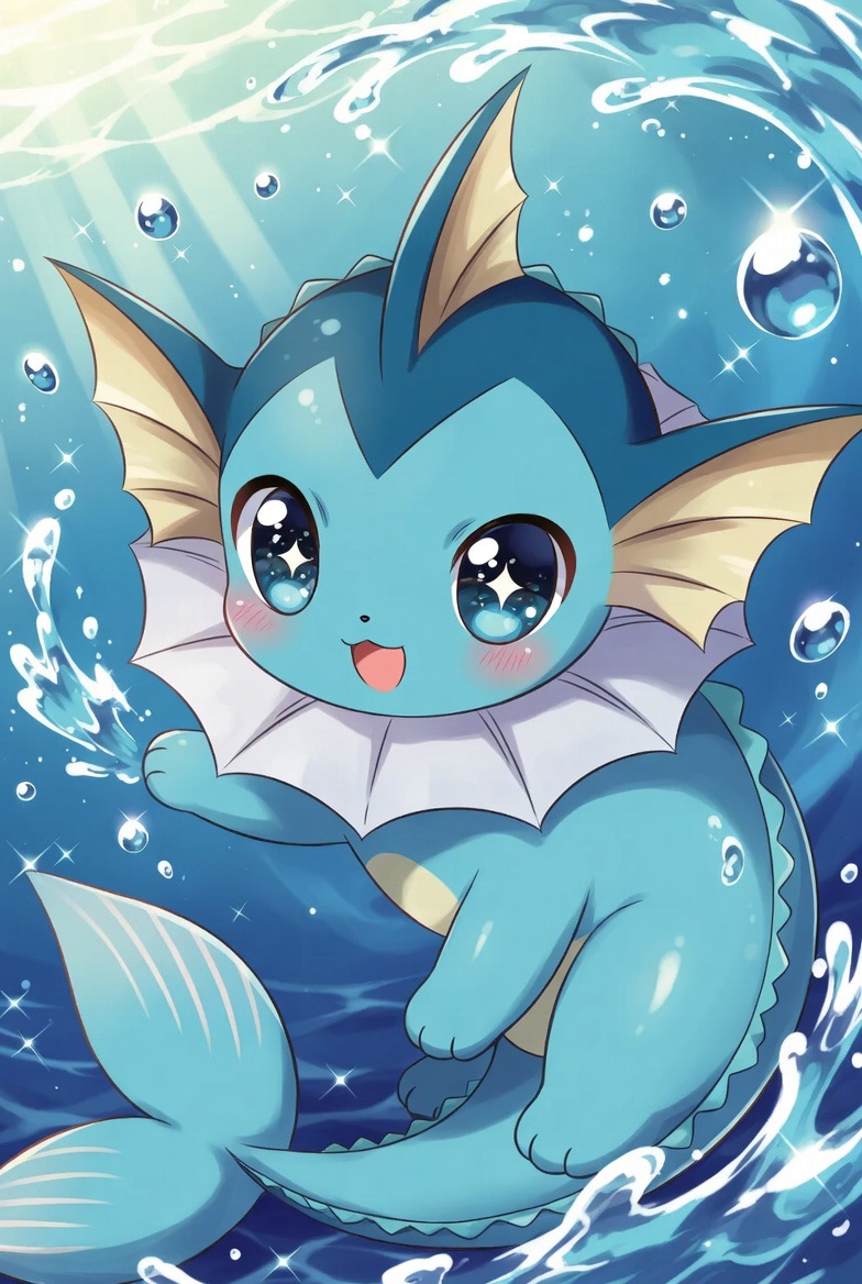 Swimming under water with Vaporeon